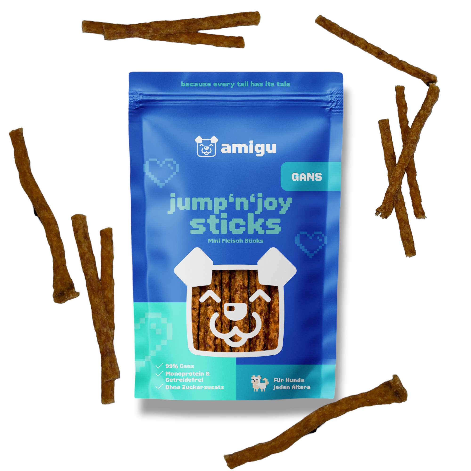 Amigu - Kødpinde m. Gås - 100g.