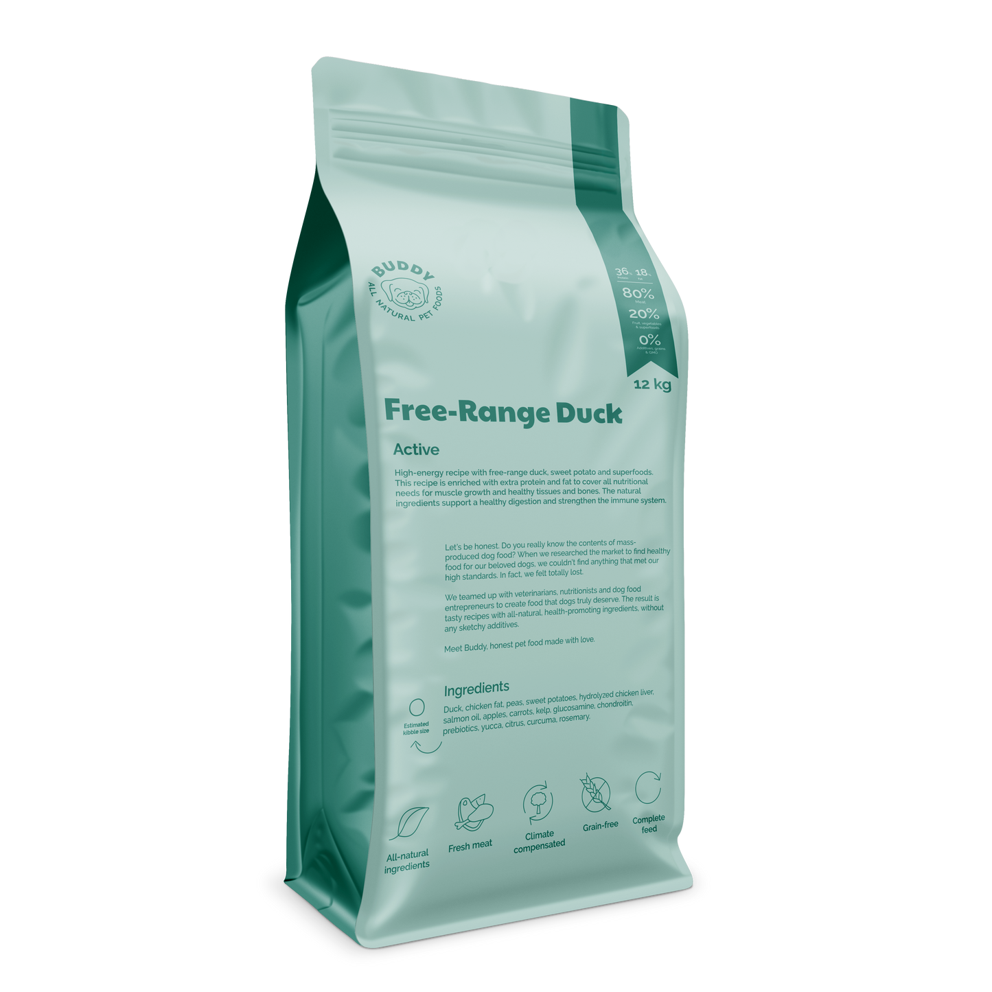 Buddy Pet Foods - Hundefoder - Fritgående And