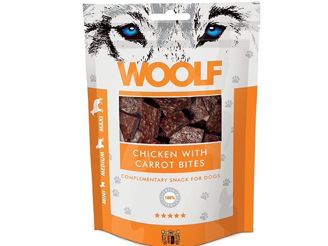 Woolf - Kyllinge snacks m. Gulerodsbidder - 100g