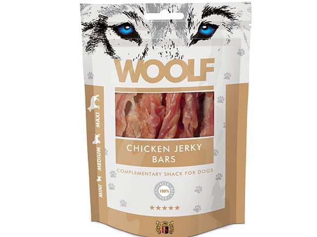 Woolf Naturlige godbidder - Jerky Bars m. Kylling - 100g