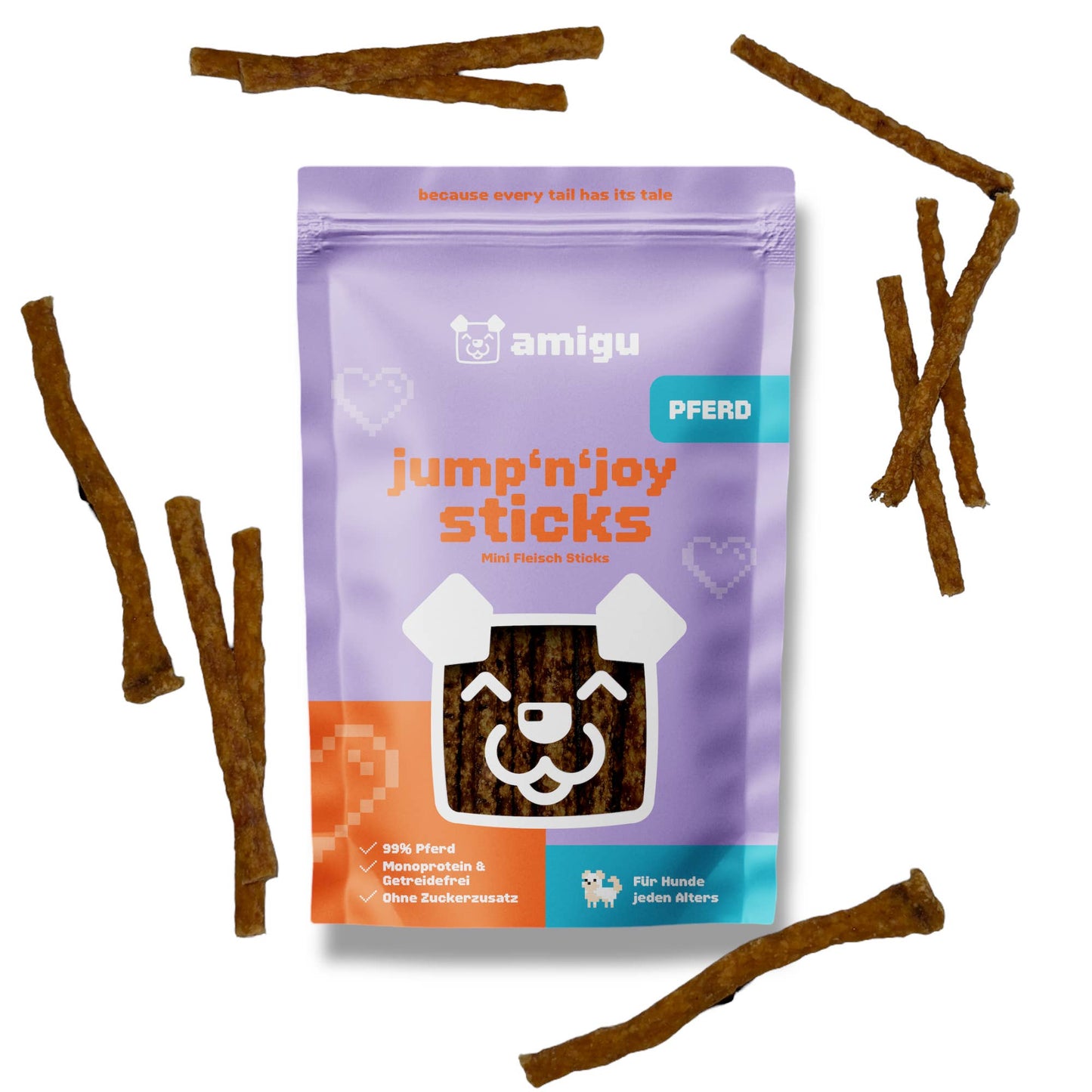 Amigu - Kødpinde m. Hest - 100g.