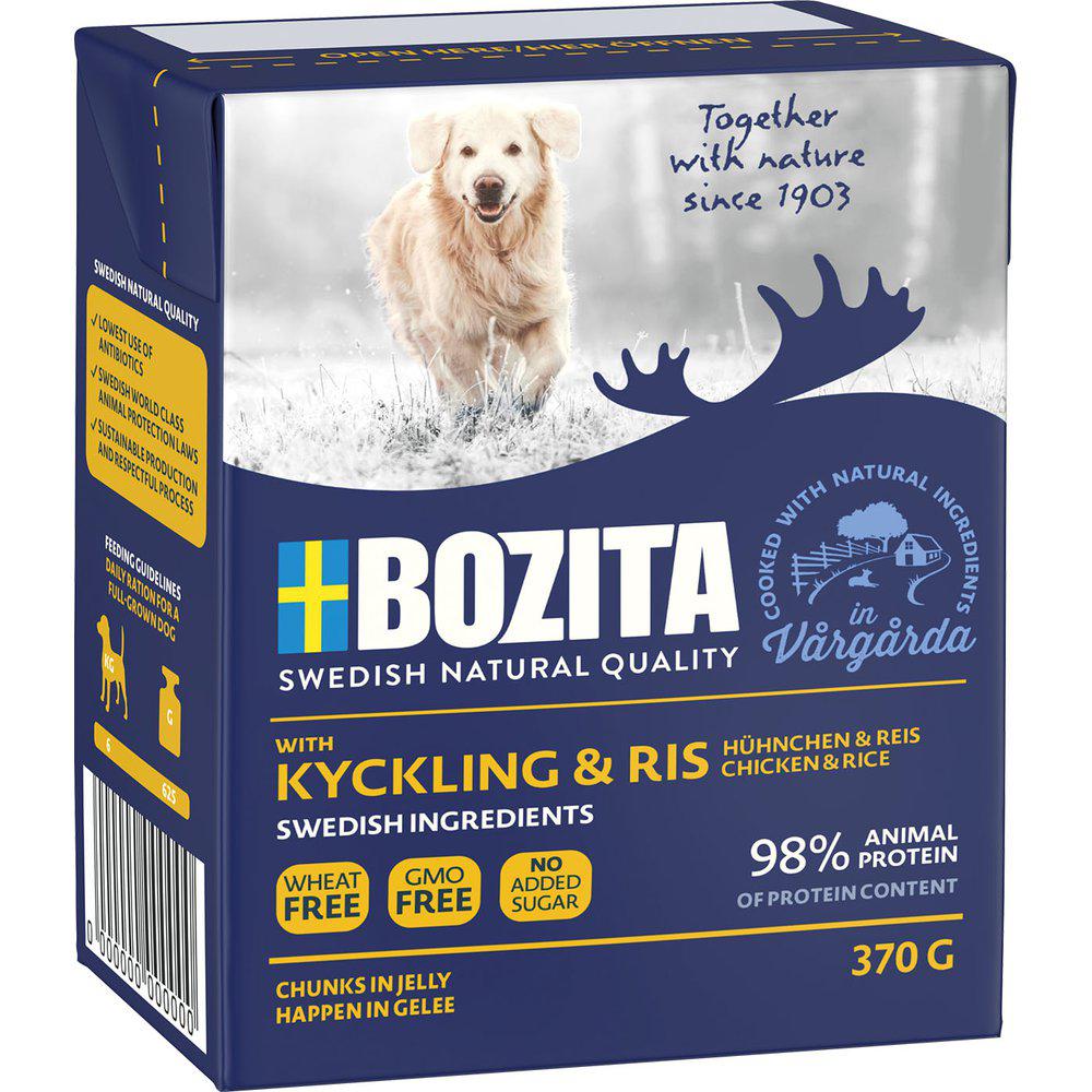 Bozita - Naturligt vådfoder Kornfri m. Kylling & Ris 370 g