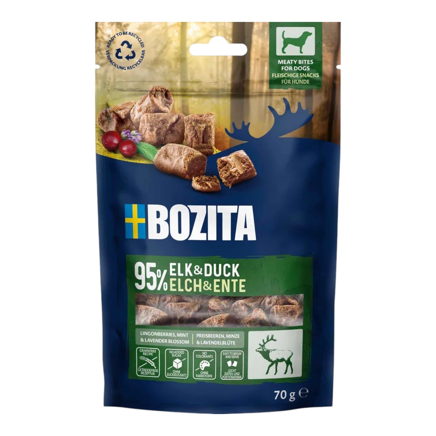 Bozita - Bozita - Kød snacks m. Elg & And - 70g