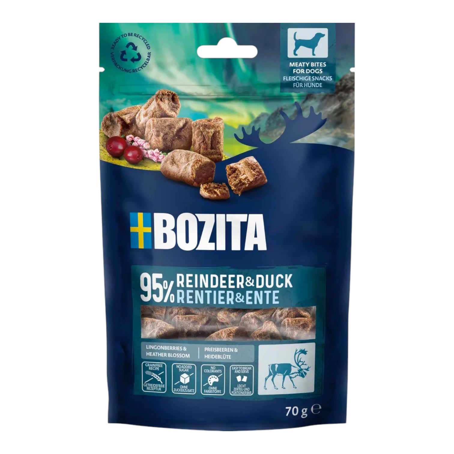 Bozita - Kød snacks m. Rensdyr & And - 70g