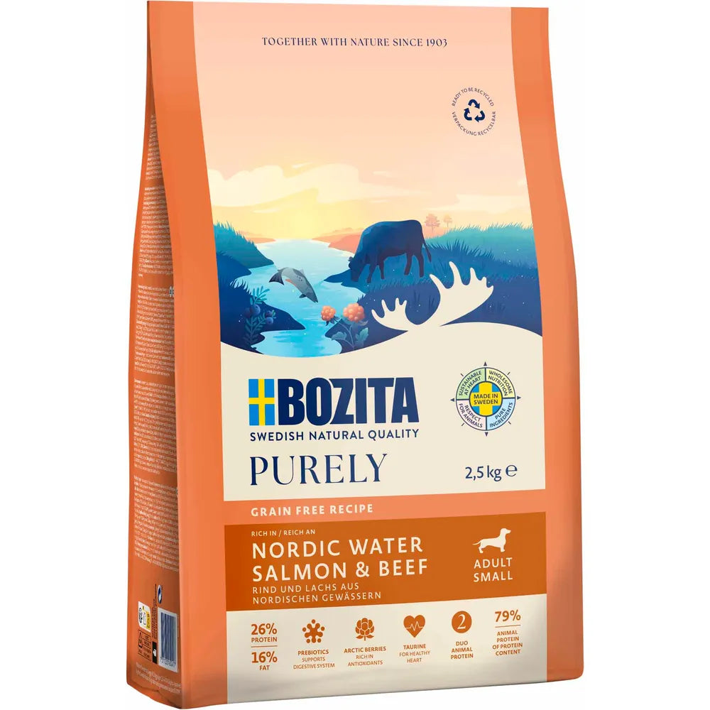 Bozita - Purely - Adult Small m. Laks & Okse - 2,5kg