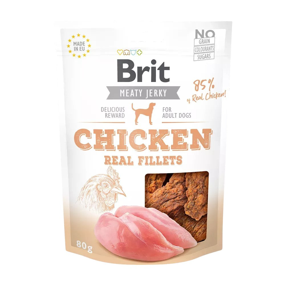 Brit - Meaty Jerky - Fileter m. Kylling - 80g