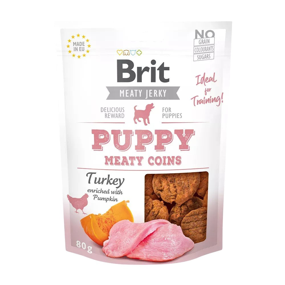 Brit - Meaty Jerky - Snacks m. Kalkun (Hvalp) - 80g