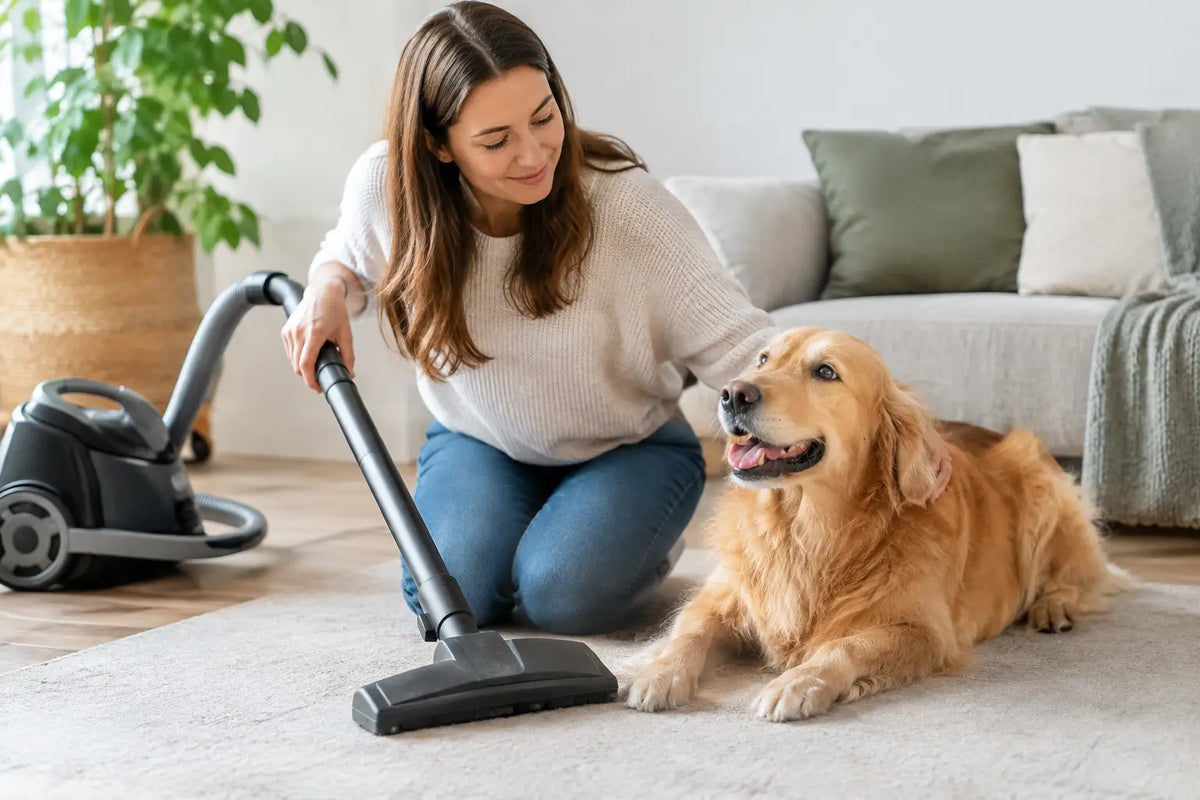 Sådan forbereder du hunden til støvsugeren