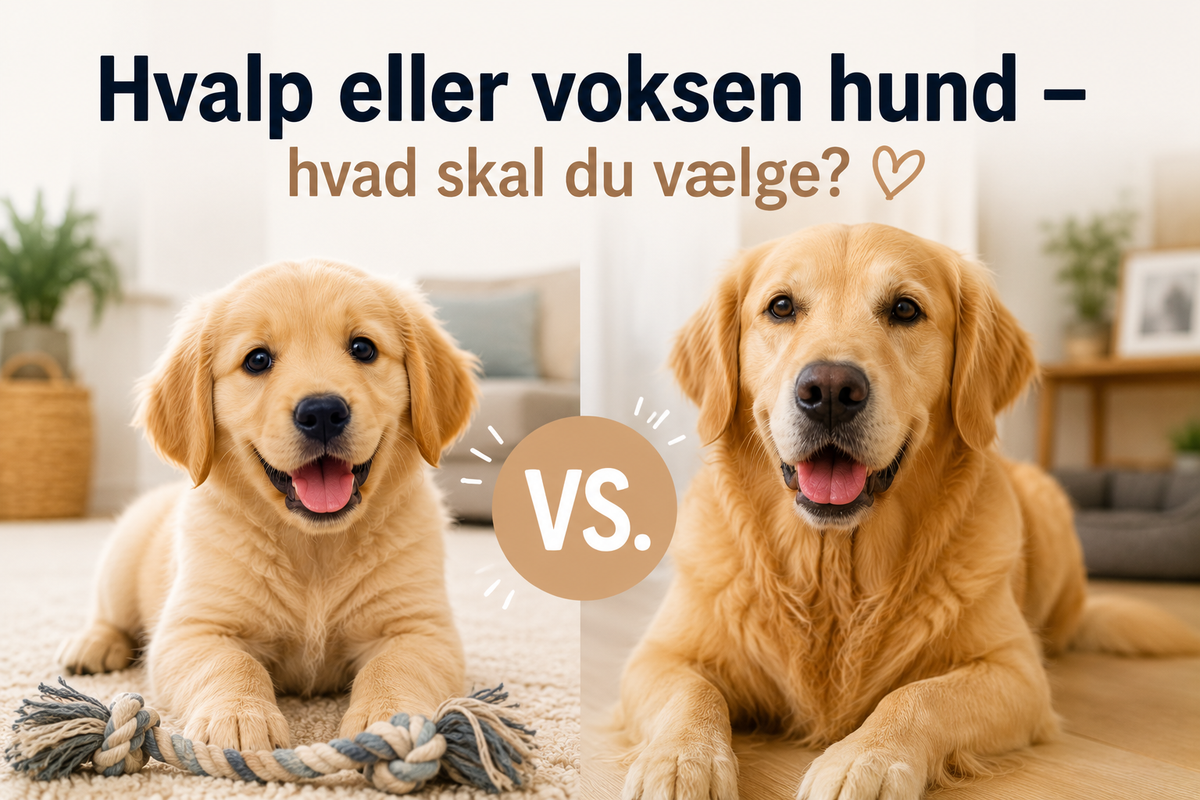 Hvalp eller voksen hund – hvad skal du vælge?
