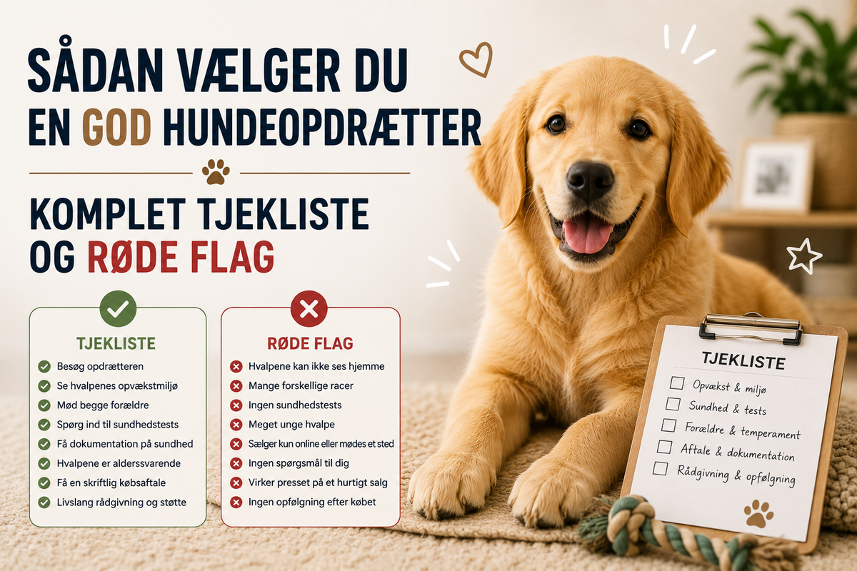 Sådan vælger du en god hundeopdrætter – komplet tjekliste og røde flag