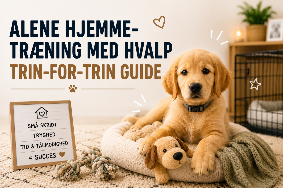 Alene hjemme-træning med hvalp – trin-for-trin guide
