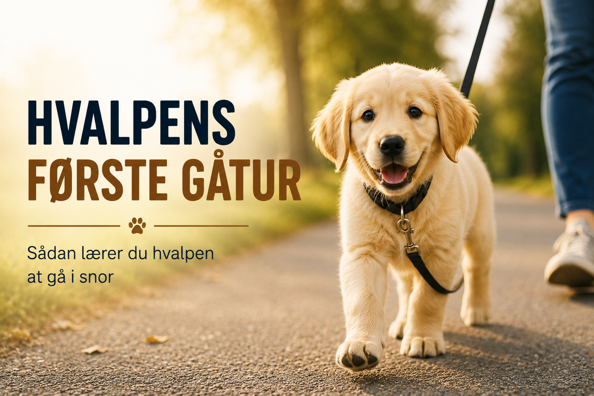 Hvalpens første gåtur – sådan lærer du hvalpen at gå i snor