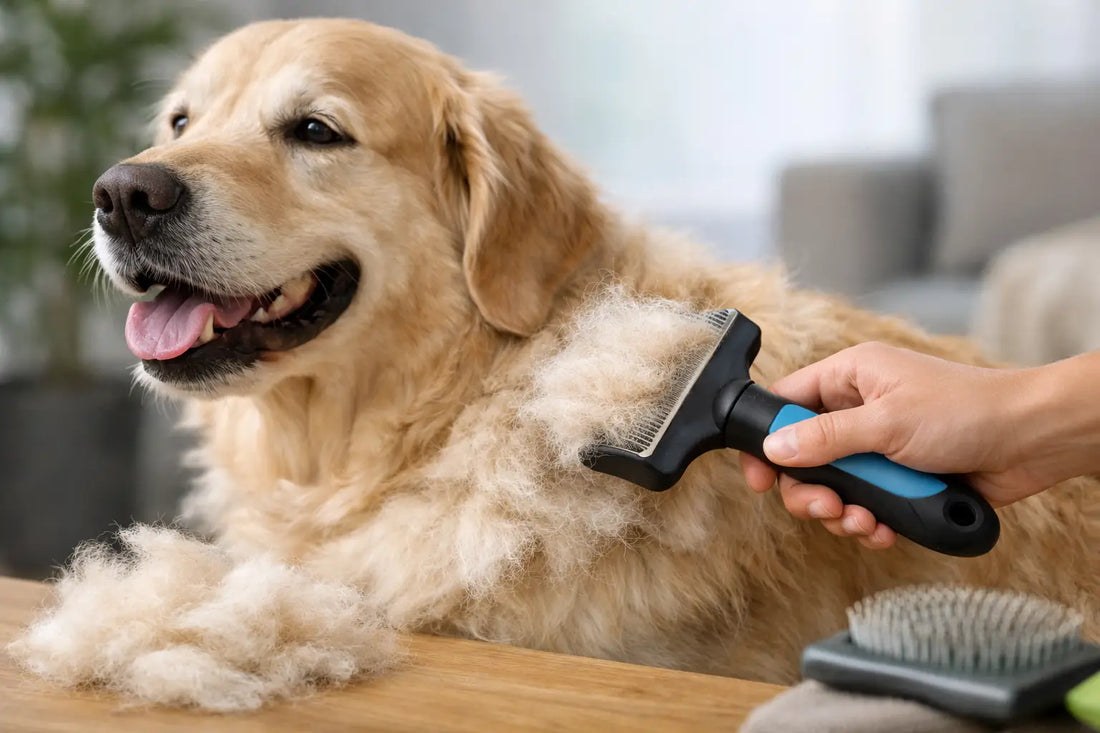 Anmeldelse af hundebørste til underuld til din hund