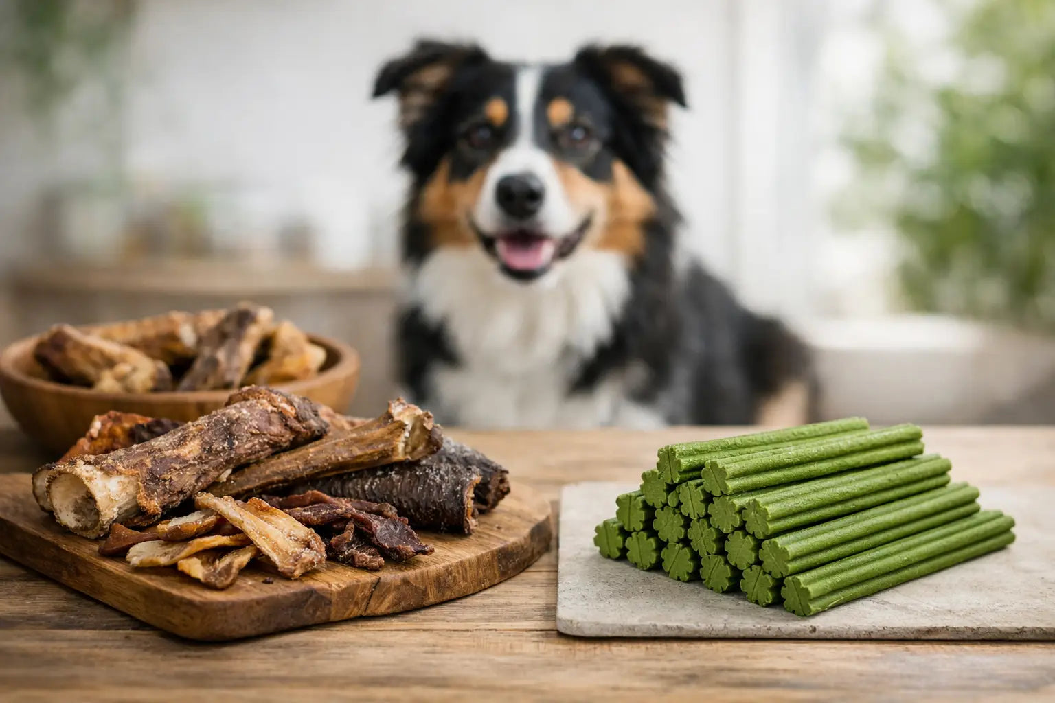 Naturlige tyggeben vs dental sticks til hunde