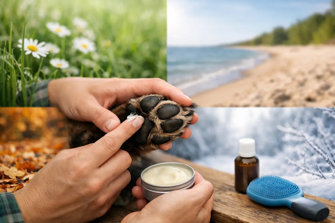 Sådan plejer du hundepoter på alle årstider