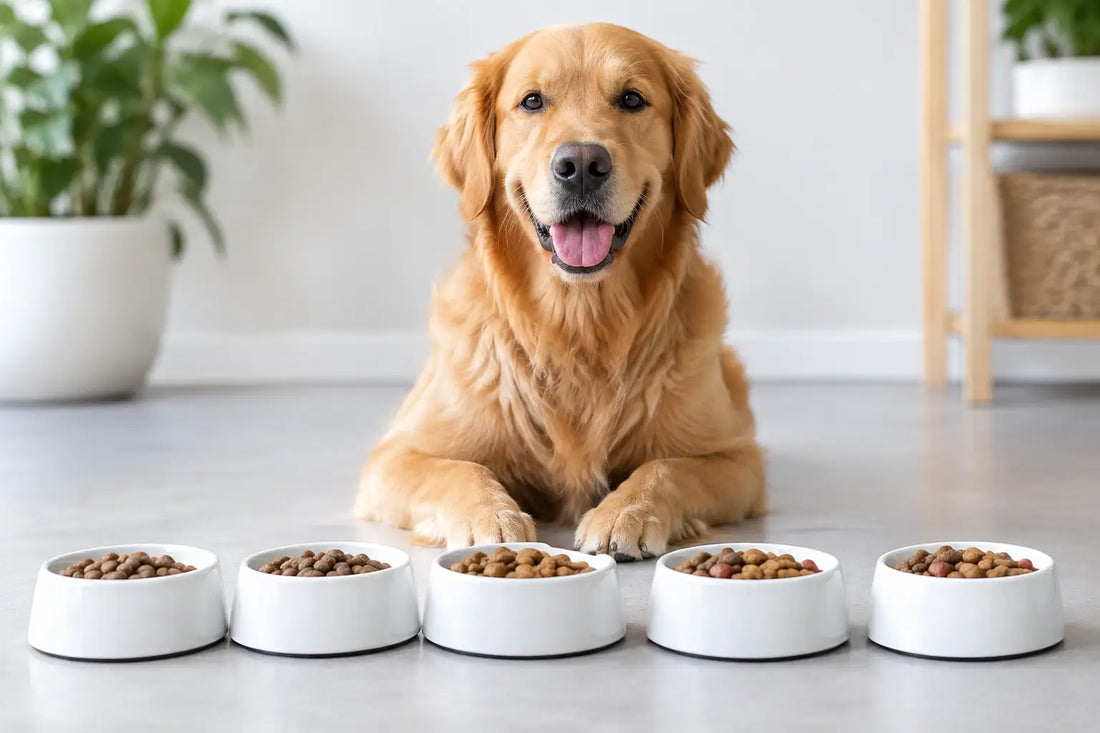 Eksempel på foderskift til hund over 7 dage