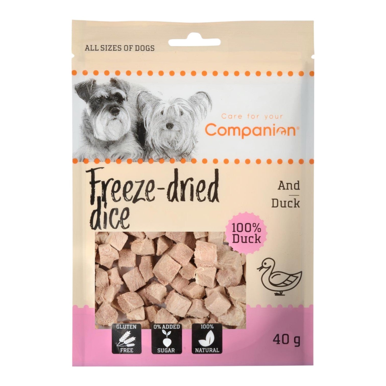 Companion - Godbidder - Frysetørret m. And - 40g.