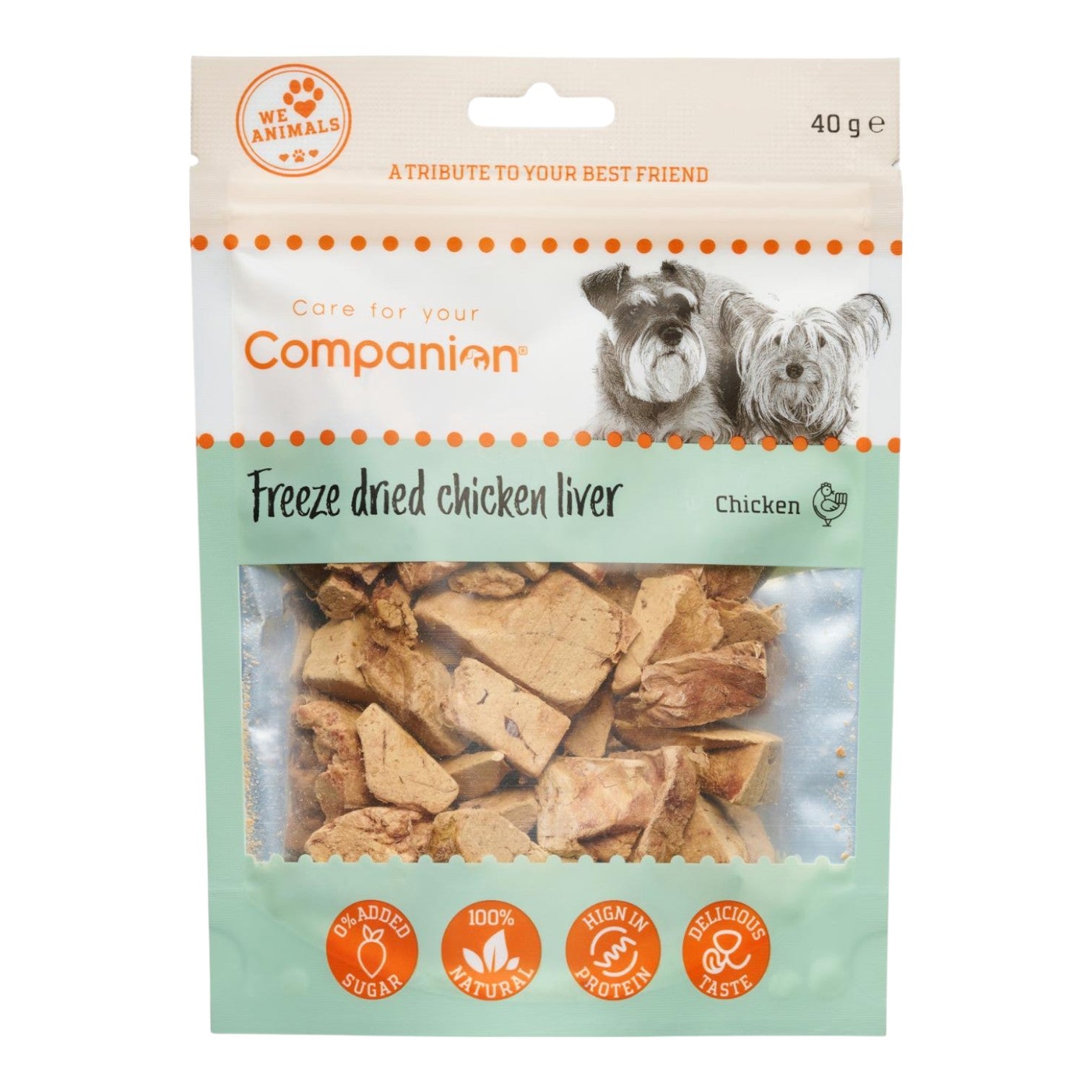 Companion - Godbidder - Frysetørret Kyllingelever - 40g.