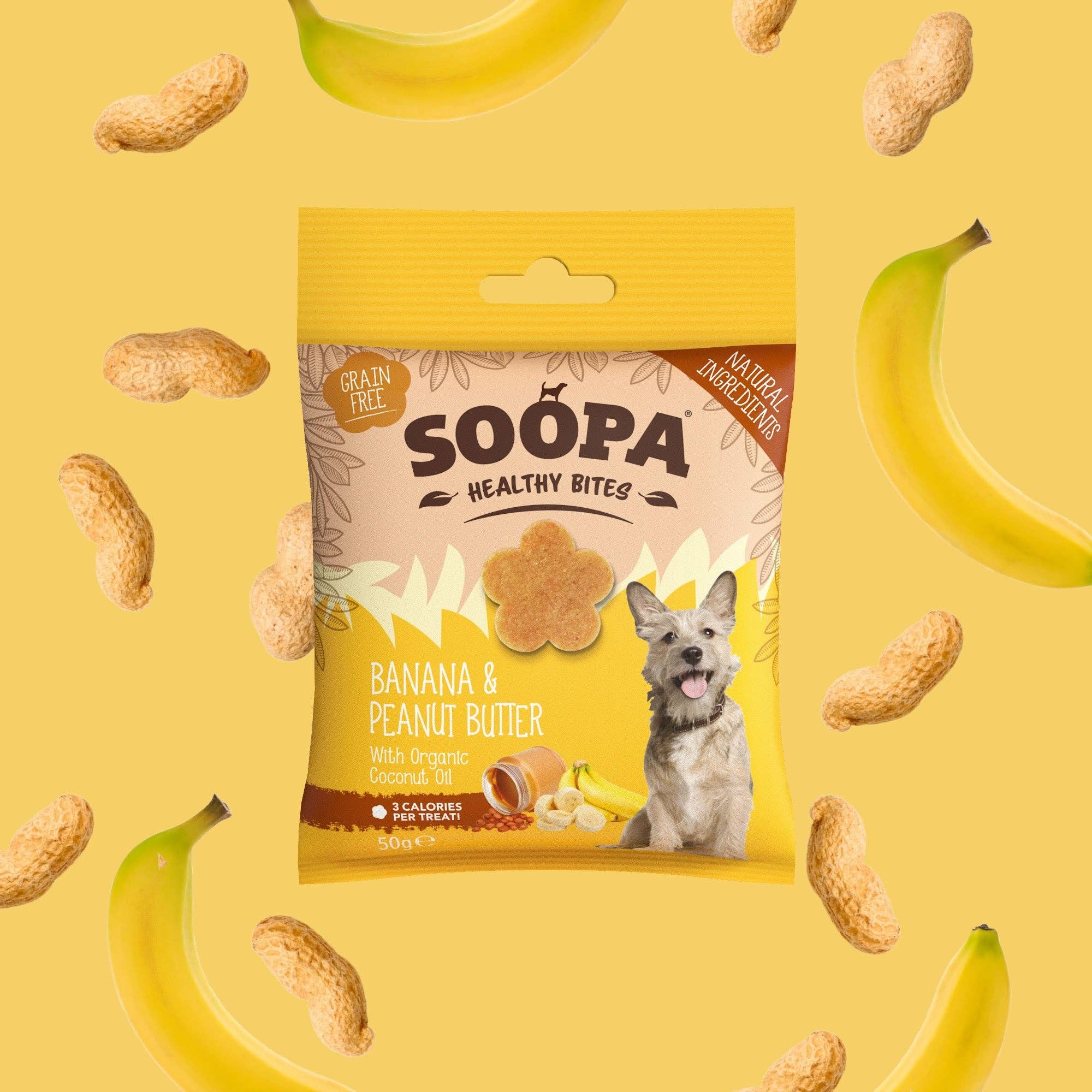Soopa - Godbidder m. Banan & Jordnøddesmør - 50g