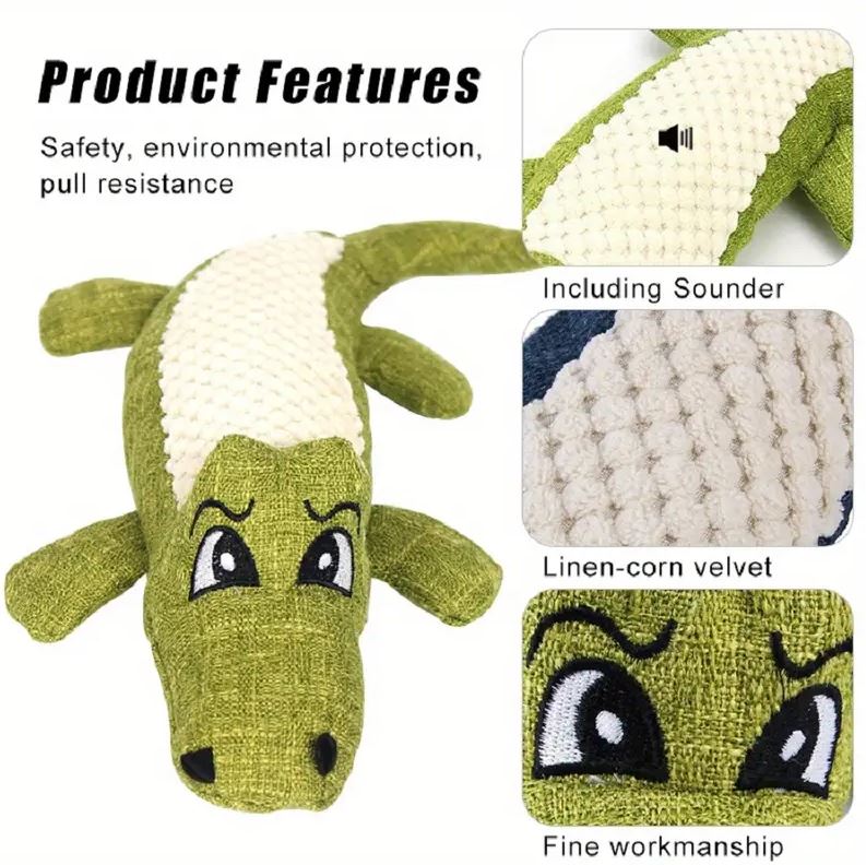 Hundebamse - Aligatoren Arne - Rød m. piv