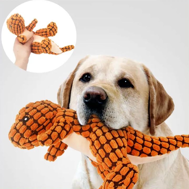 Hundebamse - Dinosaur'en Ditlev m. piv - Orange 30cm