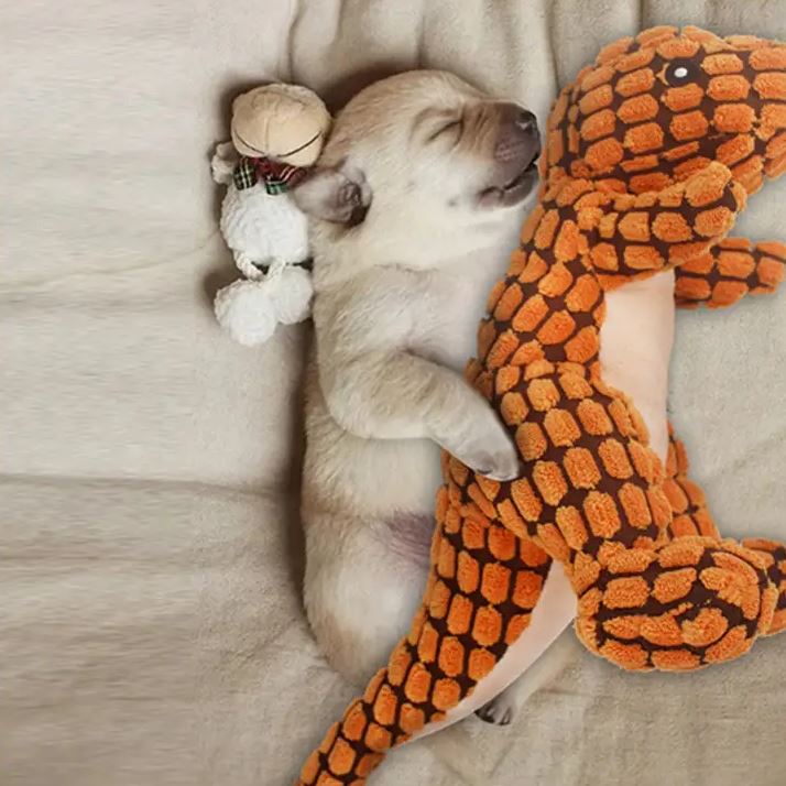 Hundebamse - Dinosaur'en Ditlev m. piv - Grøn 30cm