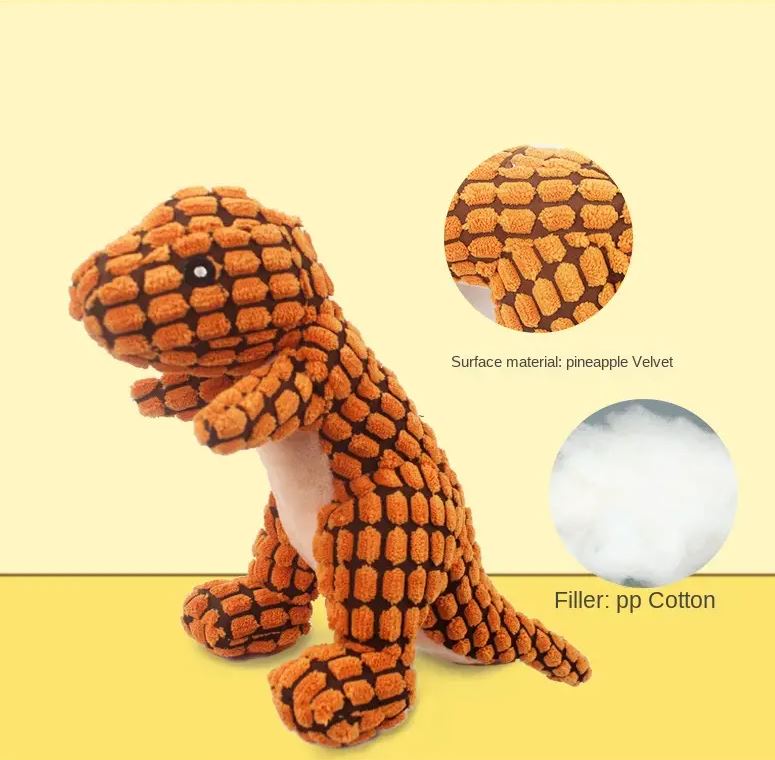 Hundebamse - Dinosaur'en Ditlev m. piv - Orange 30cm