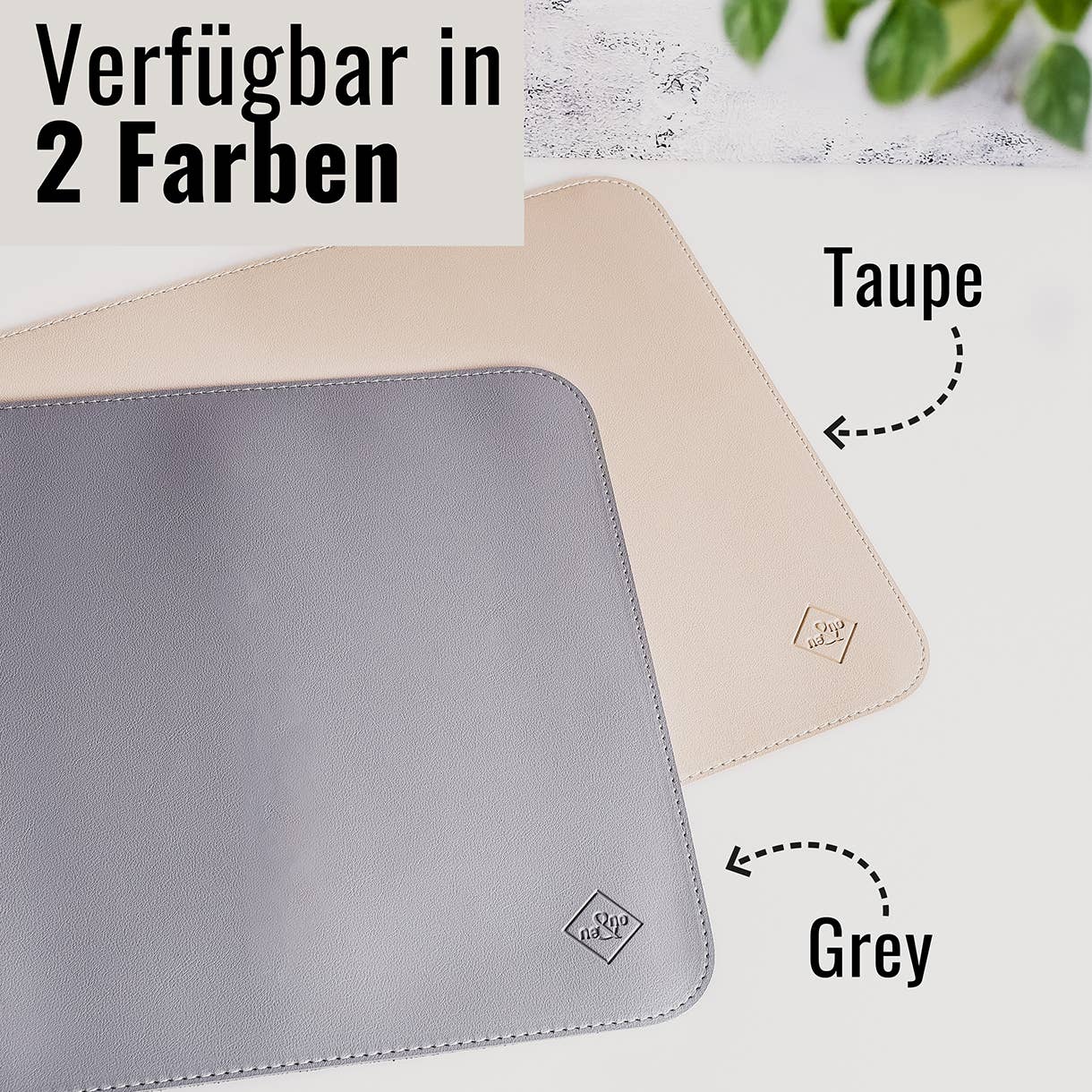 Ne&no® - Skåleunderlag af vegansk læder - Taupe - 50x30cm
