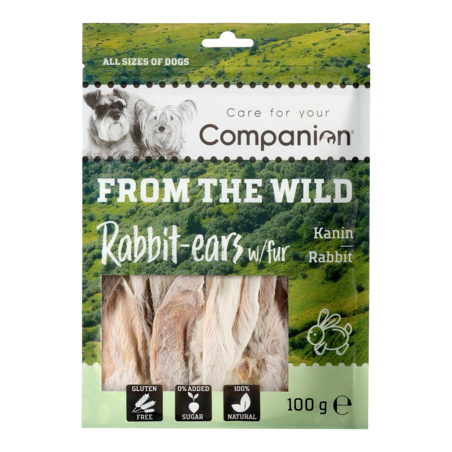 Companion - From the Wild - Kaninører m. Pels - 100g