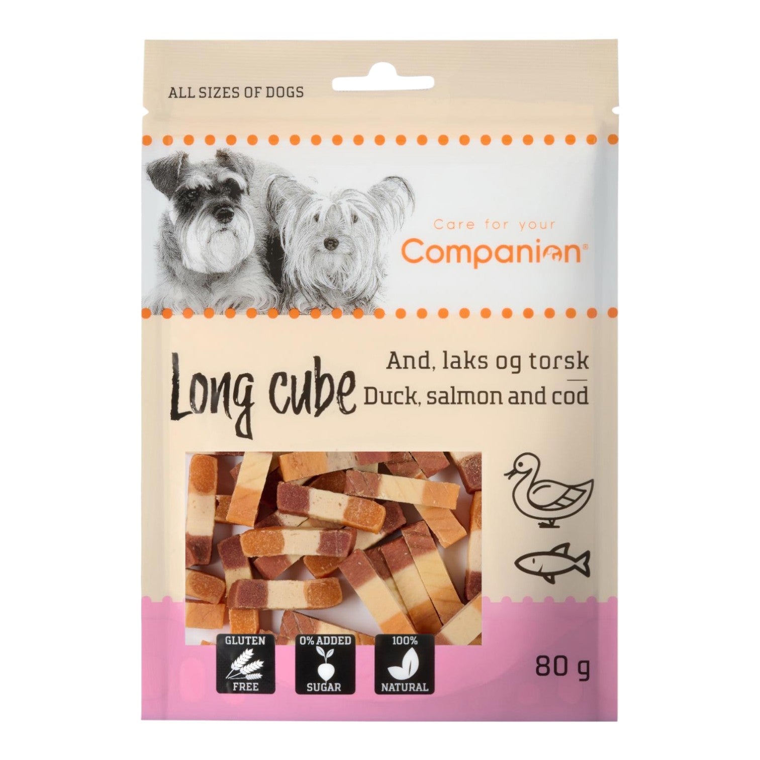 Companion - Long Cube m. And, Laks & Torsk 80g