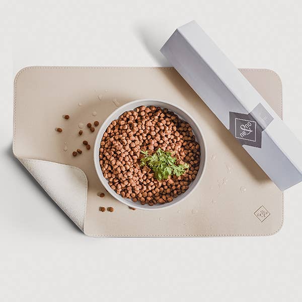 Ne&no® - Skåleunderlag af vegansk læder - Taupe - 50x30cm