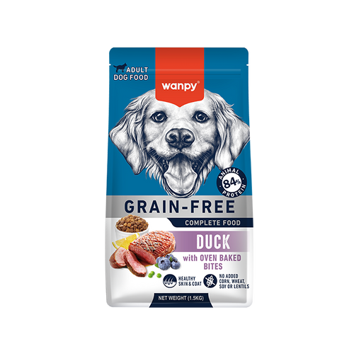 Wanpy - Kornfrit Hundefoder - Voksen - And - 1,5 kg