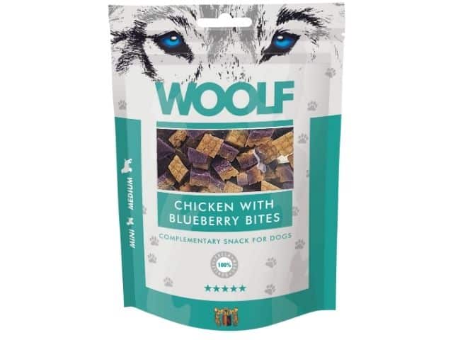Woolf - Naturlige godbidder - Kylling m. Blåbær - 100g