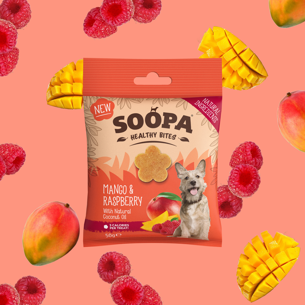 Soopa - Godbidder m. Mango & Hindbær - 50g