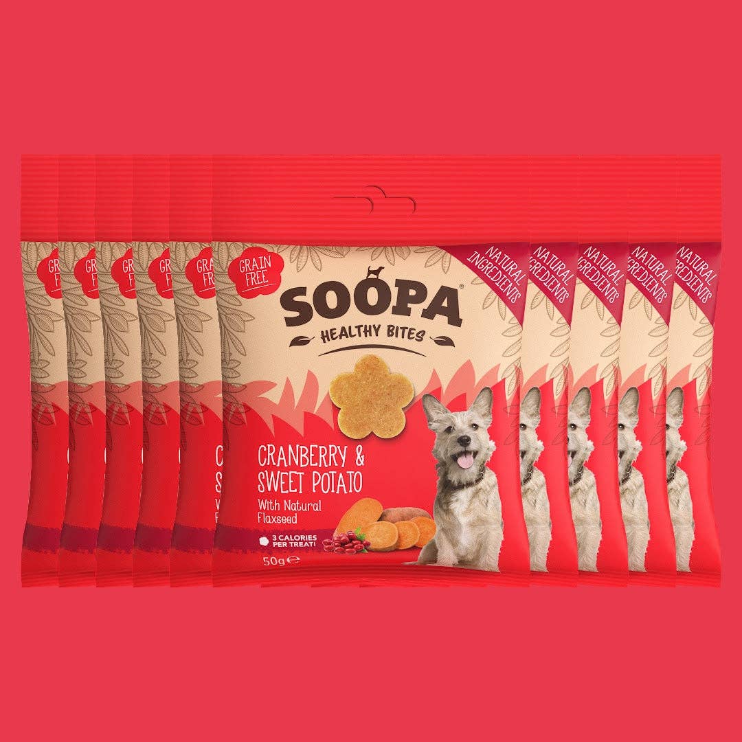 Soopa - Godbidder m. Tranebær & Søde kartofler - 50g