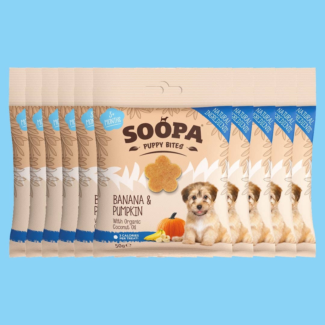 Soopa - Godbidder m. Banan & Græskar (Hvalp) - 50g