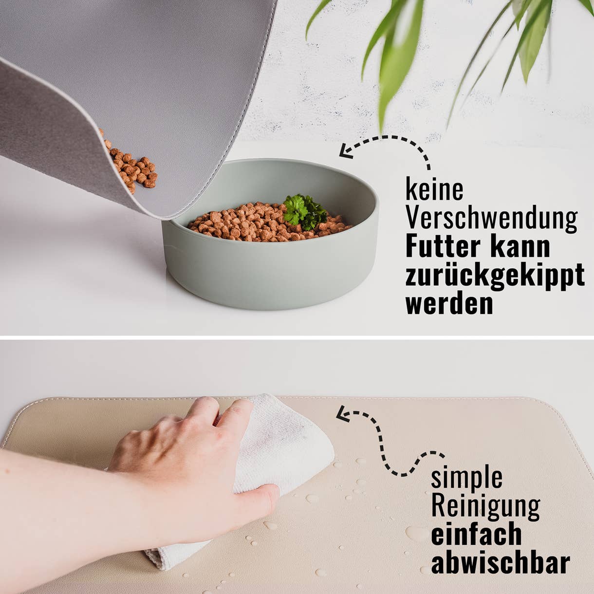 Ne&no® - Skåleunderlag af vegansk læder - Grå - 60x40cm