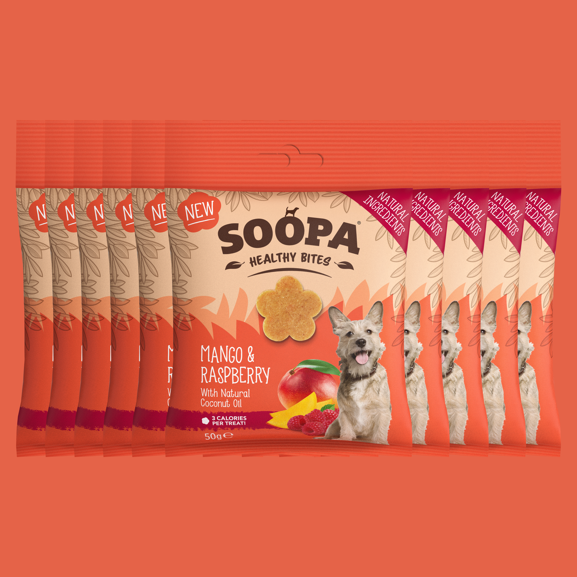 Soopa - Godbidder m. Mango & Hindbær - 50g