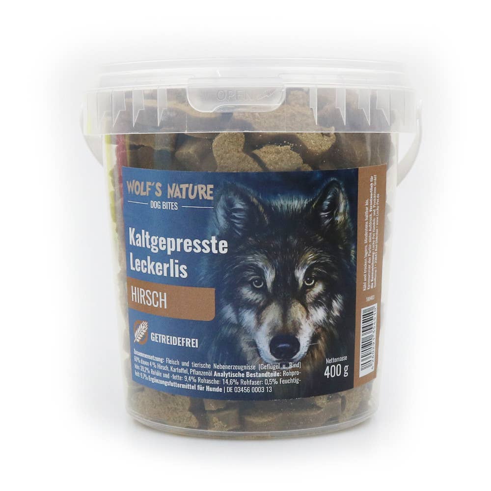 Wolf's Nature® - Koldpressede godbidder m. Hjort - 400 g