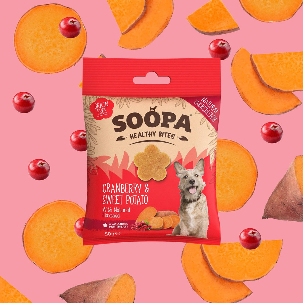 Soopa - Godbidder m. Tranebær & Søde kartofler - 50g