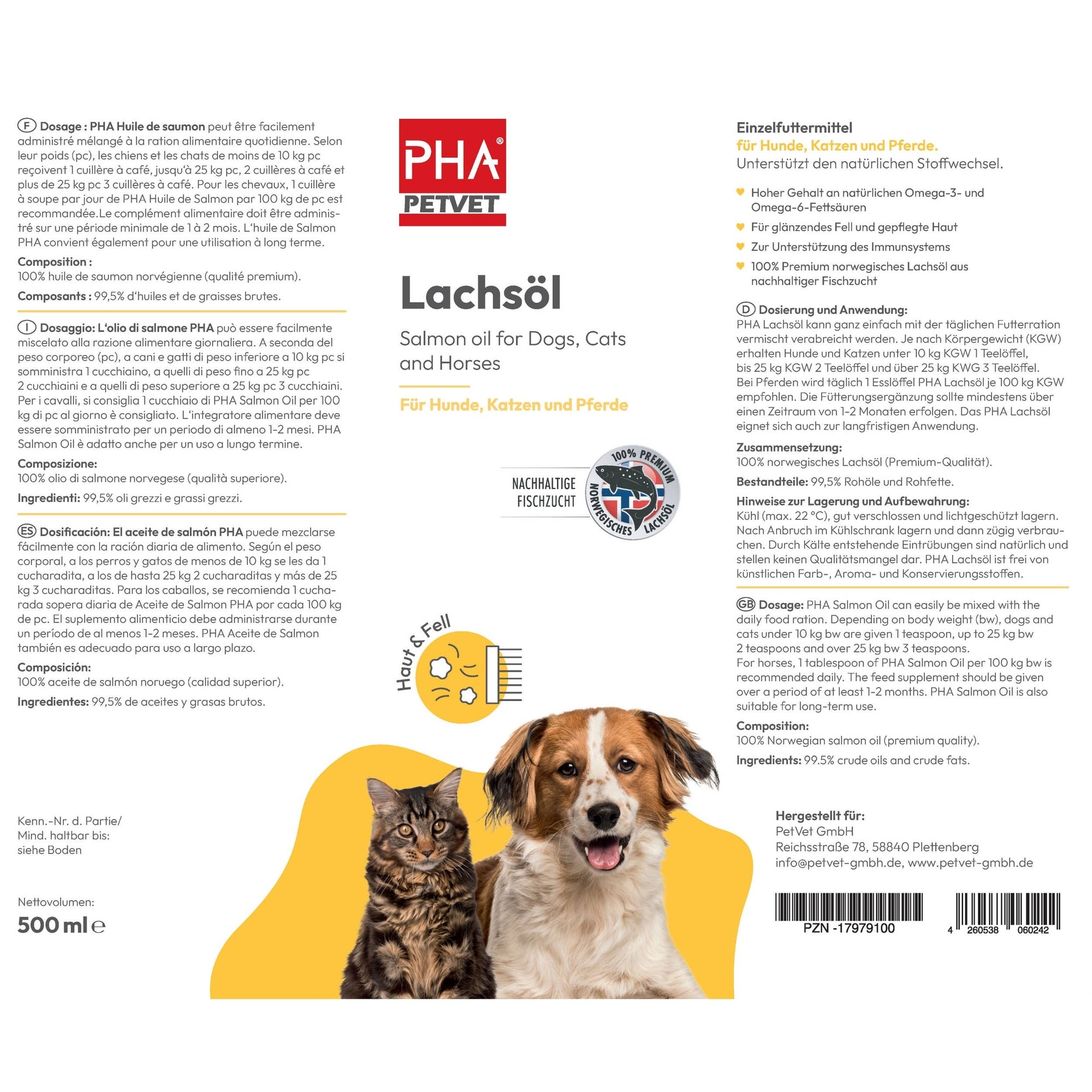 PHA - Lakseolie - 500 ml