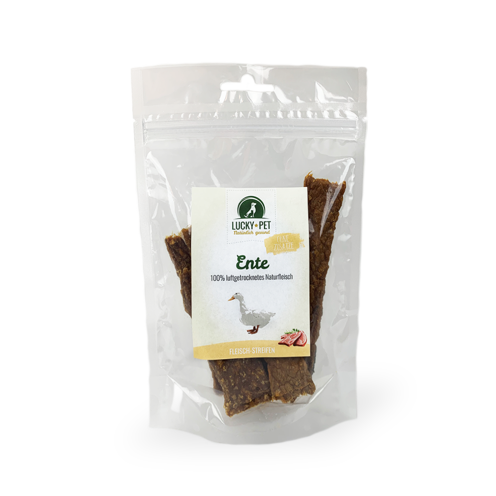 Lucky-Pet - Naturlig - Kødstrimler m. And - 100g