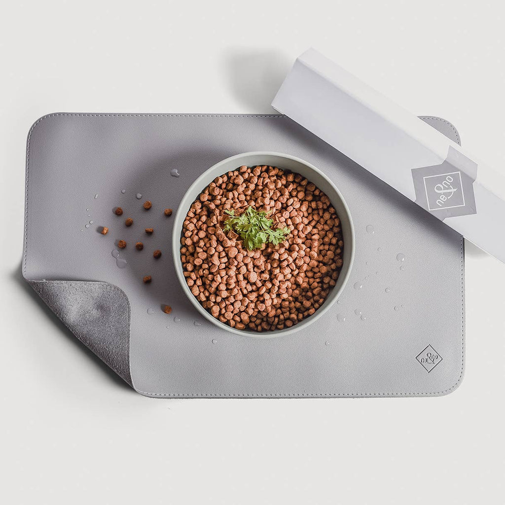 Ne&no® - Skåleunderlag af vegansk læder - Grå - 60x40cm