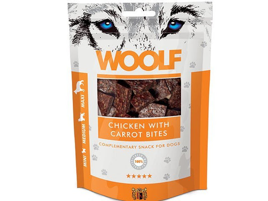 Woolf - Kyllinge snacks m. Gulerodsbidder - 100g