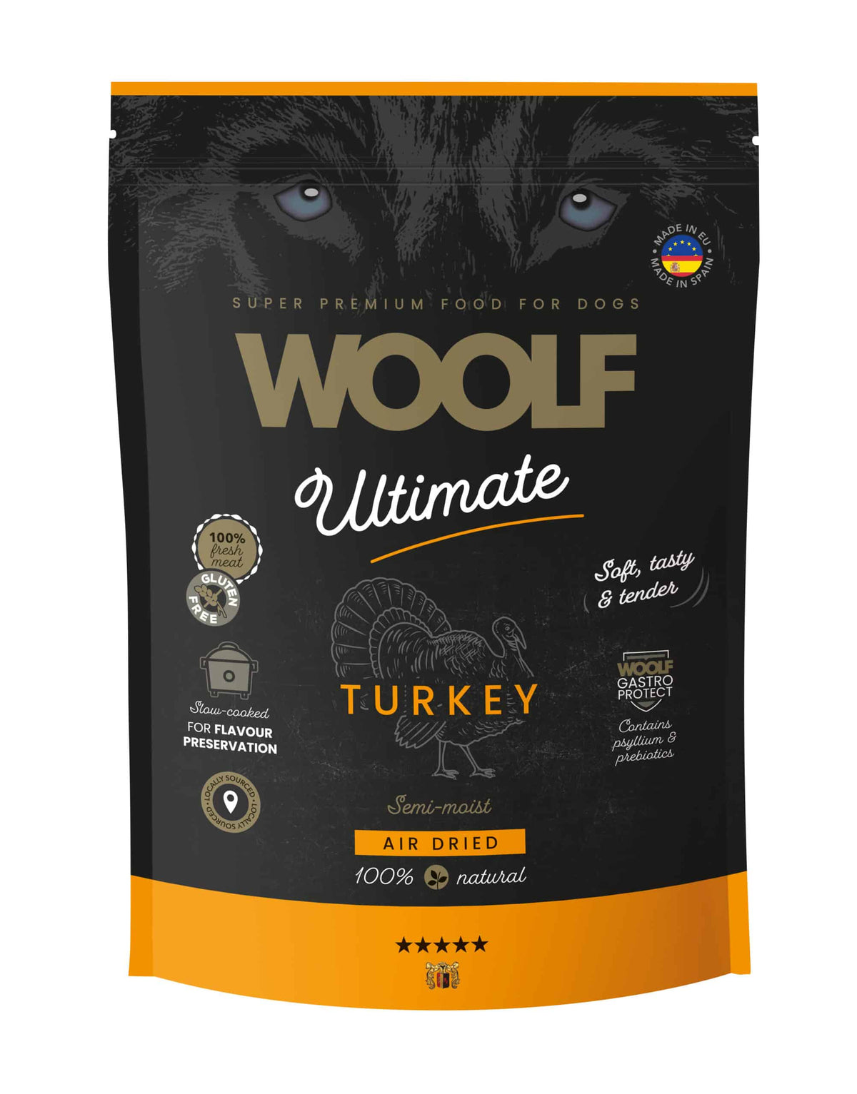 Woolf Ultimate - Lufttørret hundefoder m. Kalkun - 1kg