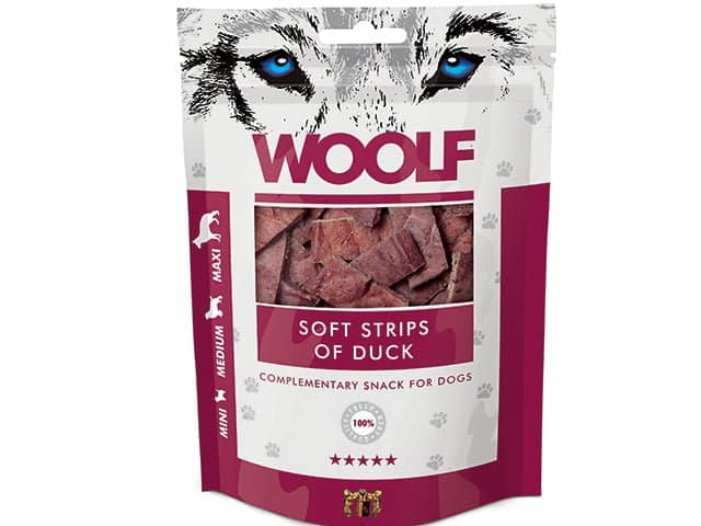 Woolf - Naturlige godbidder - Strips m. And -100g
