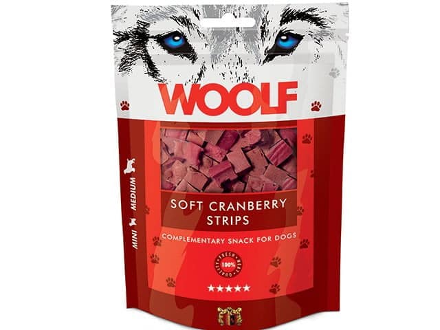 Woolf - Naturlige godbidder - Kylling m. Tranebær bites - 100g