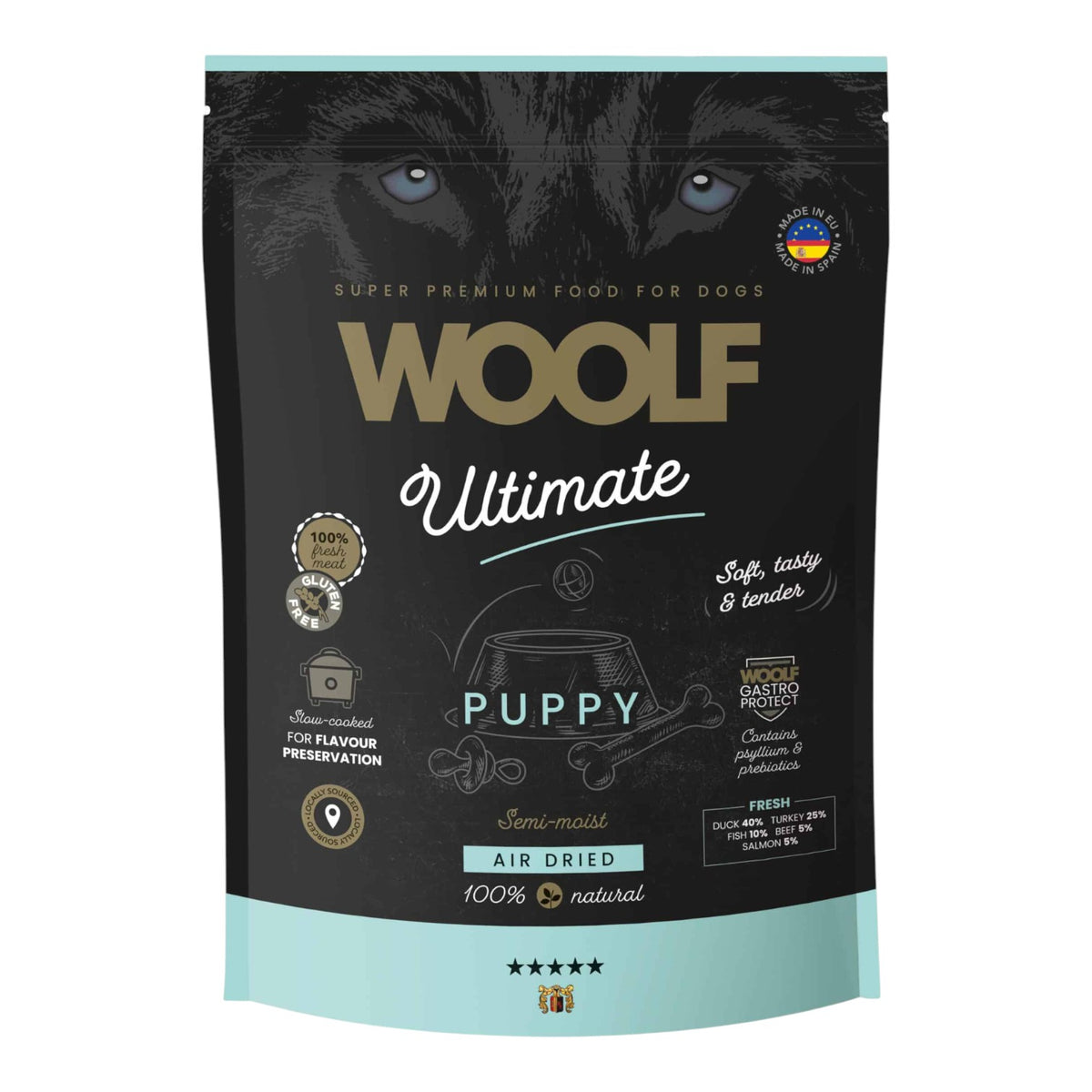 Woolf Ultimate - Lufttørret hundefoder til hvalp - 1kg