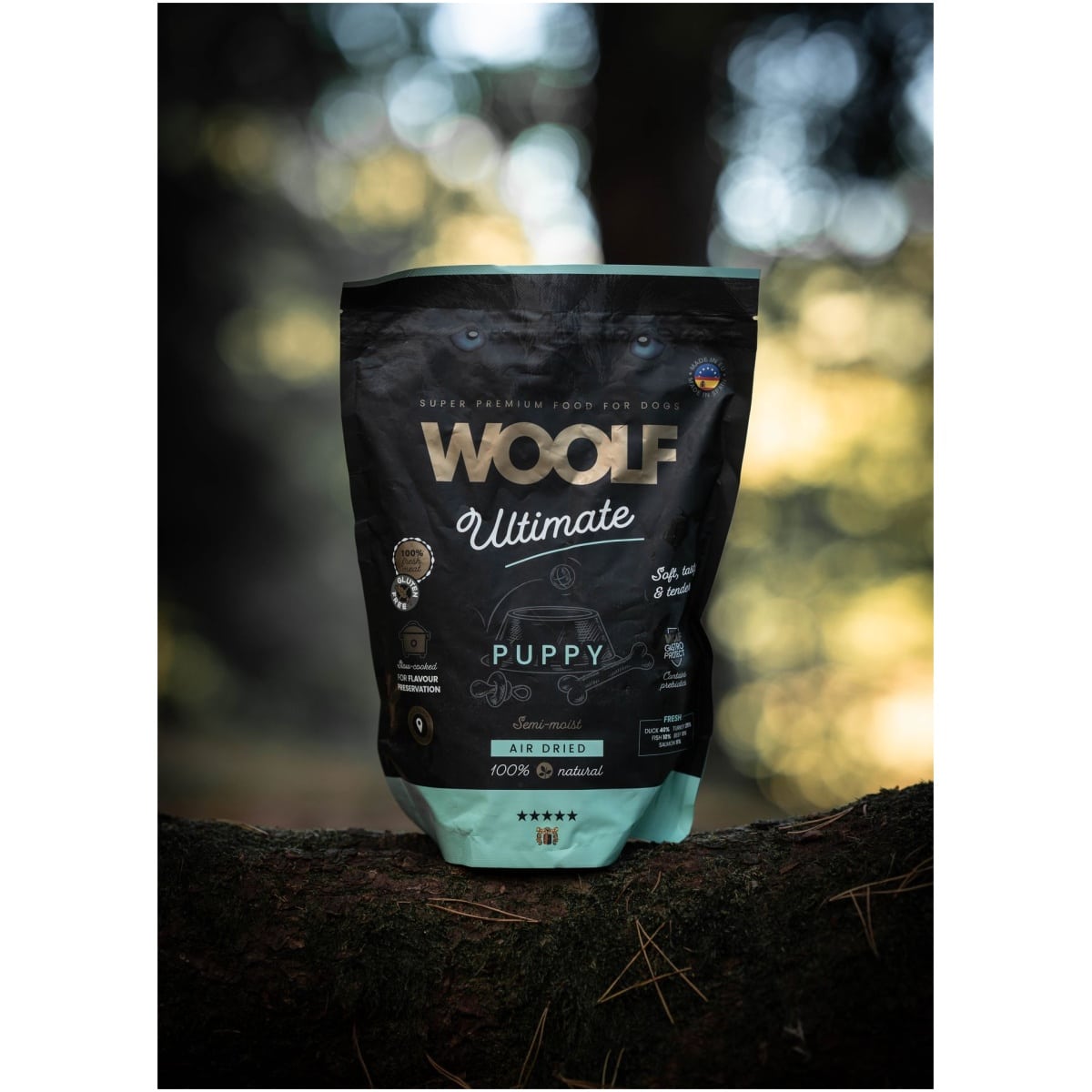 Woolf Ultimate - Lufttørret hundefoder til hvalp - 1kg