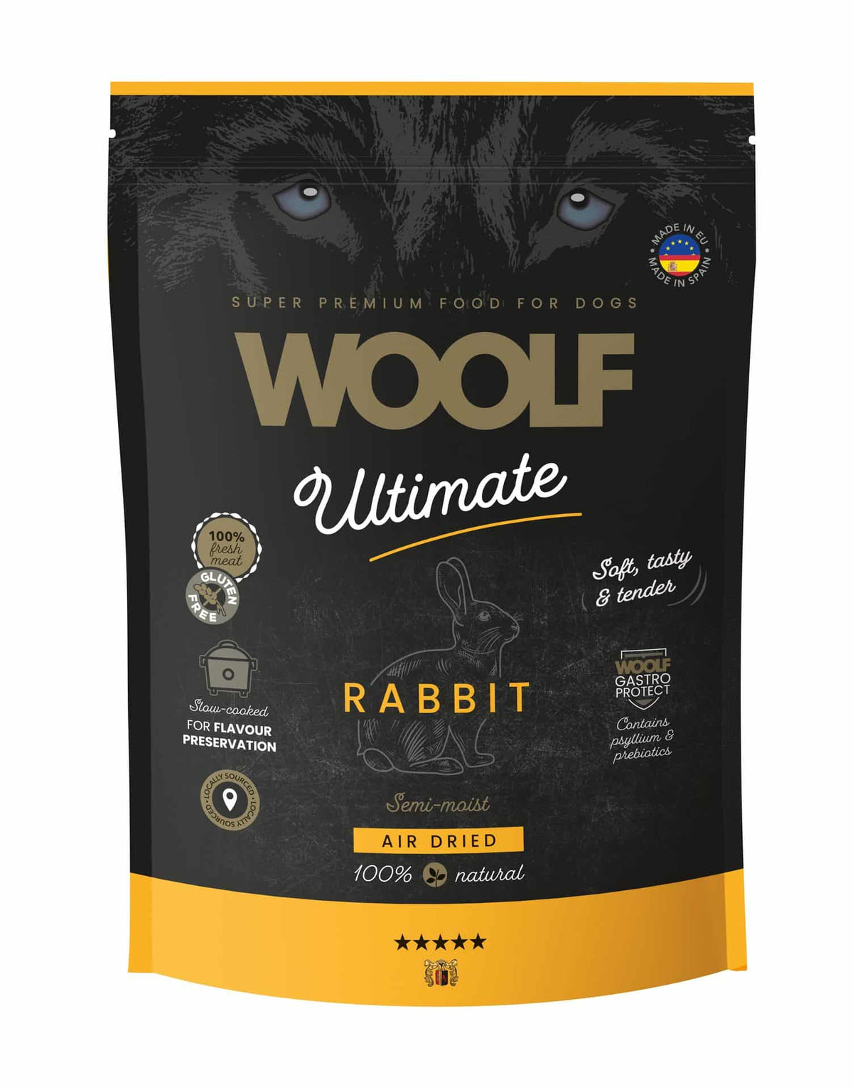 Woolf Ultimate - Lufttørret hundefoder m. Kanin - 1kg